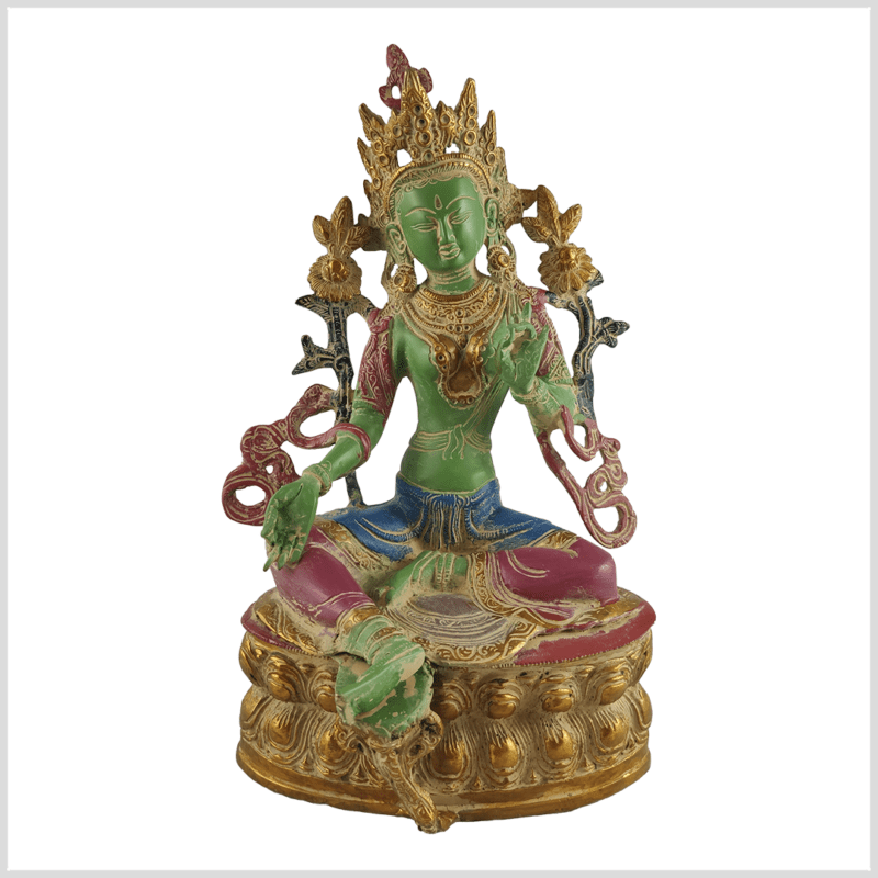 Grüne Tara Statue 37cm 4kg bunt vorne