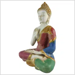 Segnender Buddha Messing weißrot 28cm 3,3kg links