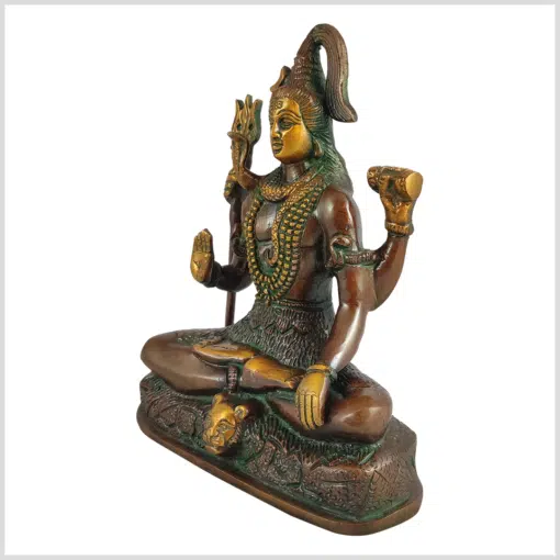 Sitzender Shiva braungrün 20,5cm links