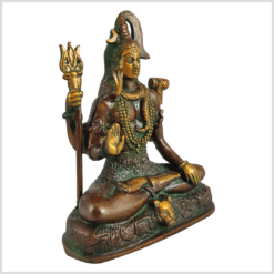 Sitzender Shiva braungrün 20,5cm rechts