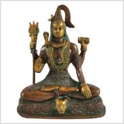 Sitzender Shiva braungrün 20,5cm vorne