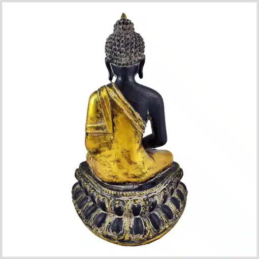 Erleuchteter Buddha Resin schwarzgold hinten