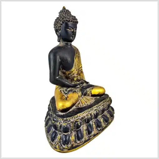 Erleuchteter Buddha Resin schwarzgold rechts