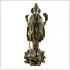 Vishnu Statue mit Chakra, Shanka und Keule in einer Lotusblüte - Messing 31cm 4kg Vorderseite