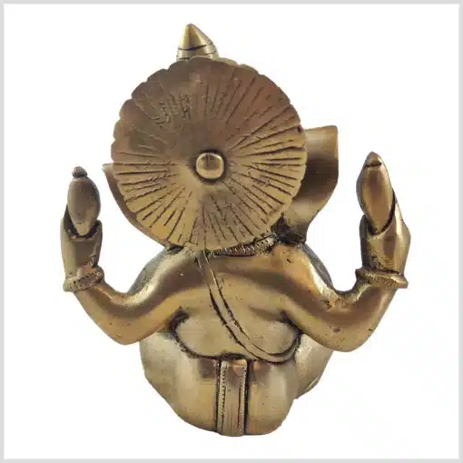 Ganesha aus Messing gefertigt 17,3cm 2kg Rückseite