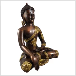 Erdender Buddha aus Messing 29cm DC Kupfergold rechts