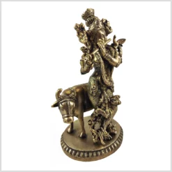 Krishna Statue aus Messing mit Kuh 24cm 3kg rechte Seite