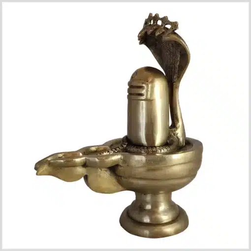 Shiva Lingam 31cm Messing linke Seite