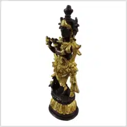 Stehender Krishna mit Flöte aus Messing gefertigt und mit Kupfer verziert links