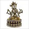 Ushnishavijaya Vairochan Statue aus Messing gefertigt und verziert Vorderansicht