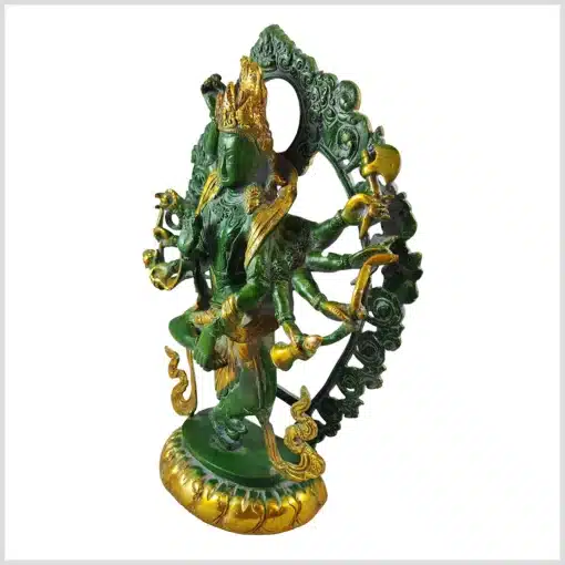 Yogini Statue aus Messing grüngold 31.5cm 4,33kg links