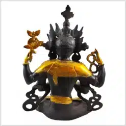 Avalokiteshvara Statue braungold 39cm Messing Rückseite