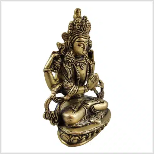 Avalokiteshvara Statue aus Messing 14cm 600g rechte Seite