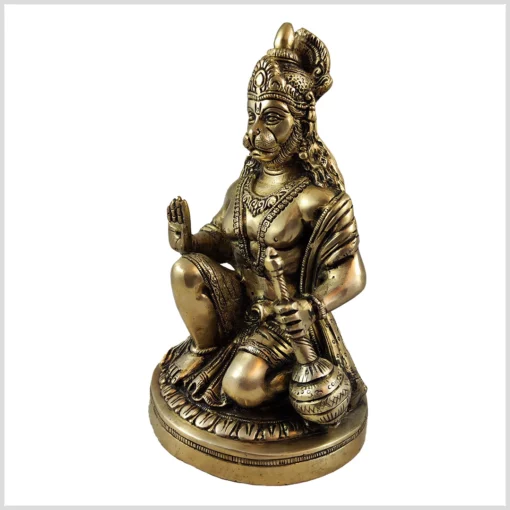 Hanuman Statue 24cm 3,44kg Messing linke Seite