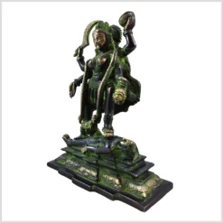 Kali Statue aus Messing schwarzgrün 19cm 2,1kg linke Seite