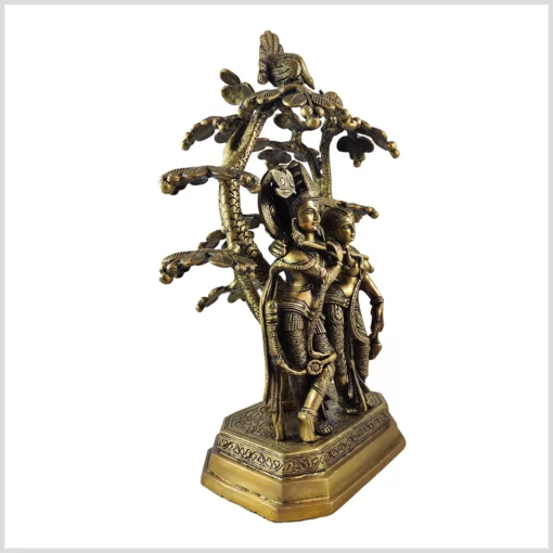 Krishna und Radha unterm Baum Messing Statue 42cm 9,7kg rechts
