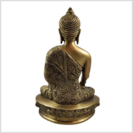 Medizinbuddha Statue 21,5cm 2,3kg Messing Rückseite