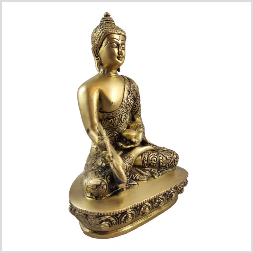Medizinbuddha Statue 21,5cm 2,3kg Messing rechte Seite