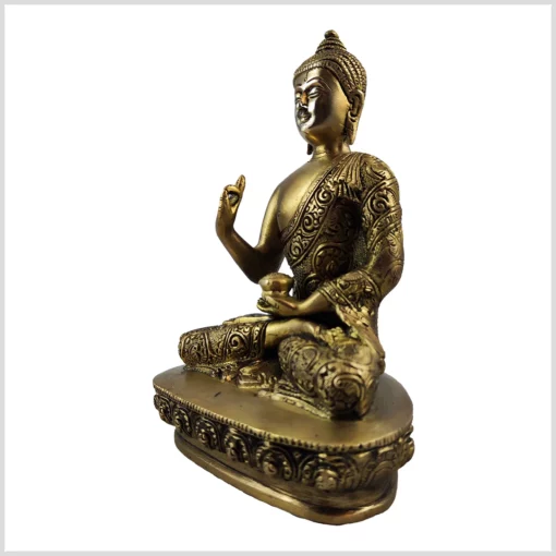Lehrender Buddha 21,5cm 2,3kg Messing linke Seite