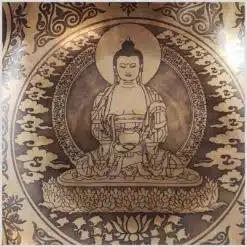 Sakralchakra Klangschale erleuchteter Buddha 1329g Nahansicht