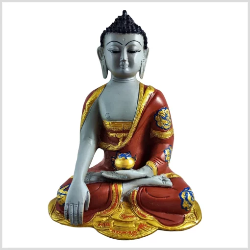 Erdender Buddha Nepalstil grau 25cm 3kg Vorderseite