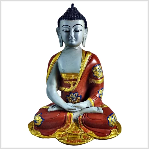 Erleuchteter Buddha Nepalstil grau 25cm 3kg Vorderseite
