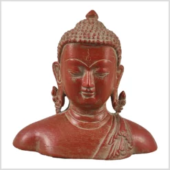 Buddha Büste Buddha Kopf rot antik 16cm Vorderseite