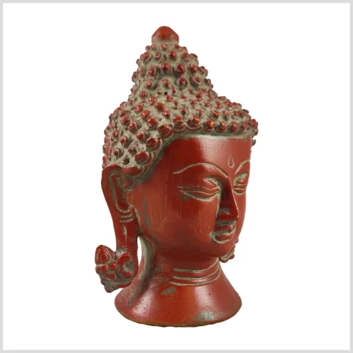 Buddhakopf rot antik 14cm rot antik rechte Seite