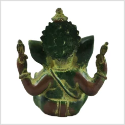 Ganesha 14cm 1,4kg Messing braungrün hinten