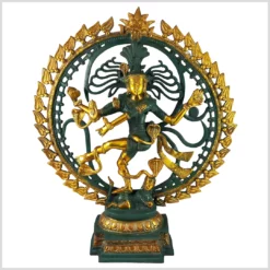 Tanzender Shiva Nataraja Statue aus Messing bunt verziert 59cm 12kg Vorne