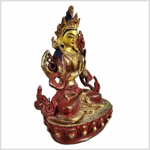 Avalokiteshvara 666g 14,7cm 12cm Kupfer vergoldet rechts