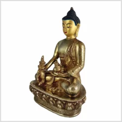Medizinbuddha 20,5cm feuervergoldet voll Seite links