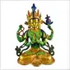 Avalokiteshvara Statue aus Messing gefertigt und bunt verziert 28cm 3,45kg Vorderseite