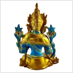 Grüne Tara Statue aus Messing 25cm 3kg hellblau gold hinten