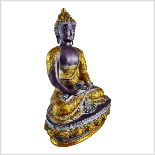 Erleuchteter Buddha 33cm auberginegold Meditation rechts