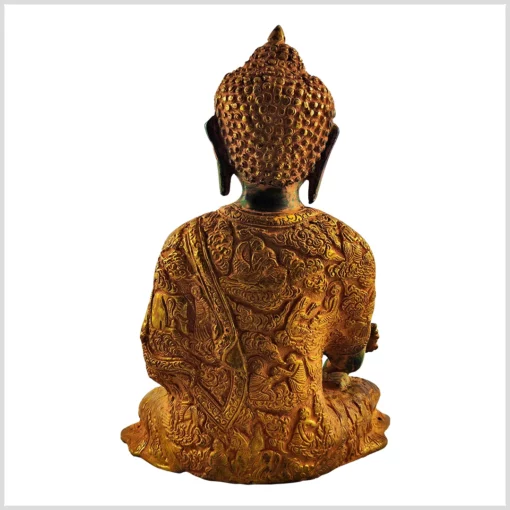 Medizinbuddha 29cm 6kg grüngoldrot antik hinten