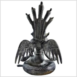Nag Kanya Statue aus Messing 22cm 2,2kg schwarzgrau hinten