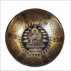 PP6VF-580g 15,2cm Sakralchakra Klangschale 288Hz Erdender Buddha BDL Sri Yantra Oben