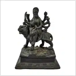 Alte Durga Statue auf Tiger sitzend 16,5cm Vorderseite